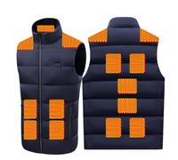 TUPOSTAR Chaleco Calefactable Ligero, Chaleco Calefactable con Cremallera, Chaleco De Calentamiento RáPido, para Actividades Al Aire Libre, Trabajo, Motociclismo Y Pesca,Blue Zone 15,3XL