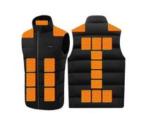 TUPOSTAR Chaleco Calefactable Ligero, Chaleco Calefactable con Cremallera, Chaleco De Calentamiento RáPido, para Actividades Al Aire Libre, Trabajo, Motociclismo Y Pesca,Black Zone 21,XL