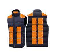 TUPOSTAR Chaleco Calefactable Ligero, Chaleco Calefactable con Cremallera, Chaleco De Calentamiento RáPido, para Actividades Al Aire Libre, Trabajo, Motociclismo Y Pesca,Blue Zone 17,XXL