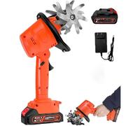 TUPOSTAR Cultivador Rotativo EléCtrico para JardíN, con 2 BateríAs De 1500 Mah Y Cargador, Cultivador Manual, para Desherbar, Preparar El Suelo Y Cortar El CéSped,1 Batteries
