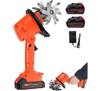 TUPOSTAR Cultivador Rotativo EléCtrico para JardíN, con 2 BateríAs De 1500 Mah Y Cargador, Cultivador Manual, para Desherbar, Preparar El Suelo Y Cortar El CéSped,1 Battery+1 Extension Pole