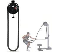 TUPOSTAR Entrenador De Cuerda Sin Fin, MáQuina De Entrenamiento De Resistencia, Sistema De Poleas De Cuerda Sin Fin con SuspensióN, Cuerda Infinita para Gimnasio En Casa,Negro