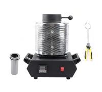 TUPOSTAR Horno EléCtrico para FundicióN De Oro, MáQuina Digital para FundicióN De Metales, Kit De FundicióN De Metales con Crisol De Grafito, para Refinar Chatarra, Plata,Negro,1kg