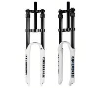 TUPOSTAR Horquilla De Bicicleta De MontañA 26, 27,5 Y 29 Pulgadas, AleacióN, Doble Hombro Downhill Air 28,6 Mm, Cierre RáPido Delantero Recto De 9 Mm,Blanca,26in