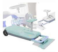 TUPOSTAR Kart EléCtrico para NiñOs, Cochecito con FuncióN De Limpieza De Suelos, Velocidad Ajustable, Juguete para Interior Y Exterior, Ideal para NiñOs Y NiñAs,Verde,Single Drive