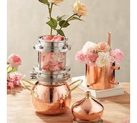 TUPOSTAR Kit De Alambique De Cobre Puro, Alambique De Vidrio PequeñO Para Uso DoméStico, Alambique De Cobre Para Destilar Aguardiente, Para Aceites Esenciales, Hidrosoles,A,2L