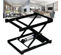 TUPOSTAR Mesa Elevadora De Tijera EléCtrica, Mesa Elevadora HidráUlica De Tijera Simple con Capacidad De 130 LB, Plataforma Elevadora EléCtrica, para Almacenes Y FáBricas,Negro,DH150A