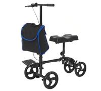 TUPOSTAR Patinete De Rodilla Plegable, con Manillar De Altura Ajustable Y Rodillera, Patinete De RecuperacióN De Piernas con Ruedas SóLidas, para Lesiones De Tobillo,Negro,C