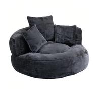 TUPOSTAR SillóN Reclinable Ovalado Extragrande Acolchado, Sofá Puf Tapizado, con Almohadas Y Respaldo Envolvente, Sofá Puf De Suelo De Tela De Chenilla,01