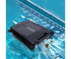 TUPOSTAR Skimmer Solar para Piscinas, con BateríA De 2500 Mah Y Cesta Recolectora De Residuos De Gran Capacidad, Limpiador AutomáTico De Piscinas,para Piscinas Elevadas,Negro