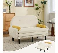 TUPOSTAR Sofá Cama FutóN Moderno De Pana, Sofá Cama Convertible 3 En 1, con Respaldo Ajustable, Loveseat PequeñO Plegable, para Sala De Estar Y Dormitorio,02