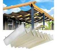 TUPOSTAR Toldo para PéRgola, Toldos RetráCtiles Parasol, Kit De PéRgola para Patio Exterior, para Terraza, JardíN O Cenador, Toldo Ondulado con Herrajes,02,1.2 * 7.2m