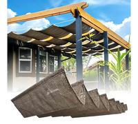 TUPOSTAR Toldo para PéRgola, Toldos RetráCtiles Parasol, Kit De PéRgola para Patio Exterior, para Terraza, JardíN O Cenador, Toldo Ondulado con Herrajes,04,1.7 * 7.2m