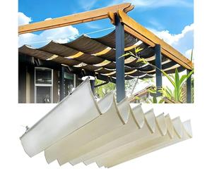 TUPOSTAR Toldo para PéRgola, Toldos RetráCtiles Parasol, Kit De PéRgola para Patio Exterior, para Terraza, JardíN O Cenador, Toldo Ondulado con Herrajes,02,1.7 * 4.2m