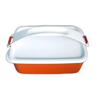 Tupperware Click to Go Stack and Click 1,5 L con asa Lunch Box Set Naranja Blanco