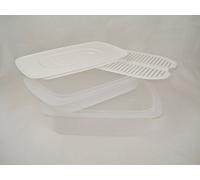 Tupperware Cool`N Fresh 1,5 L + 700 ml + Tapa de Clima Blanco + Rejilla de frescura, Color Blanco