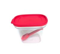 Tupperware Eidgenosse - Recipiente rectangular apilable exclusivo para especias con cuchara medidora, recipiente compacto, sistema modular para frigorífico, color rojo (500 ml, 500 ml, exculsivo)