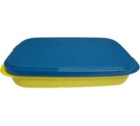 Tupperware Fiambrera To Go Clevere Pause 590 ml con divisor Eco+ para la escuela, fiambrera con compartimento, color turquesa y amarillo, 590 ml, XL