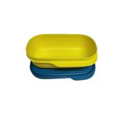 Tupperware Fiambrera to Go Clevere Pause de 550 ml, fiambrera con divisor Eco+ School (amarillo turquesa, 120 ml)