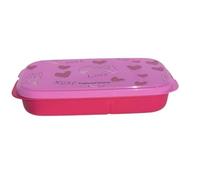 Tupperware Fiambrera to Go Clevere Pause de 590 ml, fiambrera con divisor Eco+ para escuela (corazones rosas)