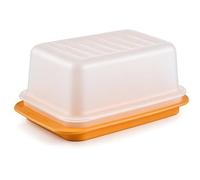 Tupperware Mantequillera para mantequilla de hasta 6,5 cm de altura, color naranja y blanco