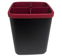 Tupperware Olla organizadora de 1,8 L, color negro y rojo, 4 compartimentos, organizador de utensilios de cocina, organizador de utensilios de cocina, contenedor de almacenamiento