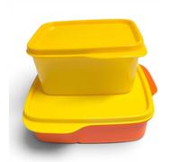 Tupperware Set Clevere Pause Fiambrera 550 ml naranja/amarillo + Signora Ware Hitparade esquina 500 ml amarillo - Fiambrera - Sin BPA - Ideal para la escuela, la oficina y los viajes