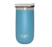 Tupperware Taza térmica Xploris to Go 350 ml Hot & Go Thermo Boy Thermal Termal Taza Taza de té con café de acero inoxidable azul gris