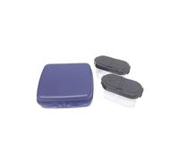 Tupperware Twin Sandwichera azul + Air-Lock, juego de 2 enanos de especias, salero y pimentero, 2 x 125 ml, color negro transparente