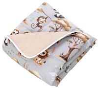 TupTam Baby Play Mat Manta para Niños Pequeños 120 x 120 cm Manta de Juego Grande para Niños Acolchada XXL, Animales de la selva Gris/Beige