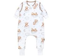 TupTam Bebé Saco de Dormir con Piernas y Pies de Invierno para Niñas y Niños, Osos en las nubes/Blanco/Marrón, 68-74