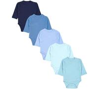 TupTam Body Bebé - Bodies Bebé Manga Larga Unisex con Cierre Lateral, Pack de 5 de Algodón, Azul oscuro Allure Azul claro Gasolina claro, 56