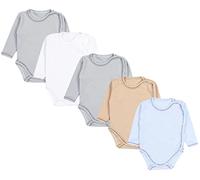 TupTam Body Bebé Manga Larga - Body Bebe Unisex con Cierre Cruzado - Pack de 5 Bodies Bebe, Niño 2, 68