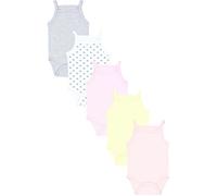 TupTam Body Bebe Niña 5 Unidades - Bodies Bebe Algodón sin Mangas para Verano, Cómodos y Ligeros, Amarillo Rosa claro Estrellas Gris Lunar, 98