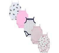 TupTam Body Bebe Niña 5 Unidades - Bodies Bebe Algodón sin Mangas para Verano, Cómodos y Ligeros, Erizo/Flores/Rosa/Gris, 74