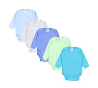 TupTam Body Bebé Niño - Pack de 5 Bodies Bebé Algodón OEKO-TEX, Ropa Bebé Niño 0-3 Meses, Manga Larga, Mix de colores 2, 98