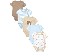 TupTam Body Bebé Niño - Pack de 5 Bodies Wrap de Algodón - Certificados OEKO-TEX, El oso deja el iceberg beige, 62