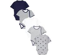 TupTam Body Bebé Niño - Pack de 5 Bodies Wrap de Algodón - Certificados OEKO-TEX, Rayas Azules Rayas Grises Estrellas Azul Blanco Azul Marino, 68