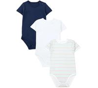 TupTam Body Bebé - Pack de 3 Bodies Bebé Recién Nacido, Body Bebé Niño y Niña 100% Algodón, Rayas Verde Azul/Azul Oscuro/Verde Menta, 110