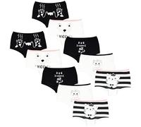 TupTam Braguitas Niña Algodón - Pack de 10 Culottes Cómodos y Transpirables para Escuela, Deporte y Uso Diario, Pantalones Cortos Gatos Crema Negro, 116-122