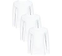 TupTam Camiseta Interior Niño - Pack de 3 Camisetas Manga Larga 100% Algodón, Cómodas y Transpirables, Blanco, 158