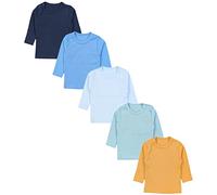 TupTam Camiseta Manga Larga para Bebé Niño, Paquete de 5, Mix de Colores 7, 92