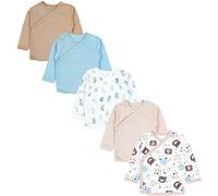 TupTam Camiseta Manga Larga para Bebé Niño, Paquetes de 5, El Oso Deja el Iceberg Beige, 68