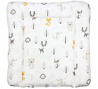 TupTam Colchón para Cambiador para Bebés Niños y Niñas, Bosque/Zorro/Corzo/Erizo/Osito/Beige, 70 x 50 cm
