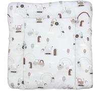 TupTam Colchón para Cambiador para Bebés Niños y Niñas, Tractores/Arcoíris/Beige, 70 x 70 cm