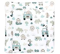 TupTam Colchón para Cambiador para Bebés Niños y Niñas, Zoo Verde, 75 x 85 cm