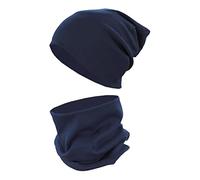 TupTam Conjunto de Gorro y Bufanda - Suave y Cálido Set de Accesorios de Invierno para Niños, Azul Oscuro, 52-56