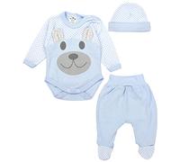 TupTam Conjunto de Ropa Bebé Body, Polaina, Gorra, Azul, 56