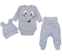 TupTam Conjunto de Ropa Bebés Body y Pantalones y Gorra, Elefante Gris, 56