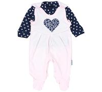 TupTam Estampado Pelele y Traje para Bebé, Set de 2 piezas, Corazones Rosa Gris Oscuro, 50